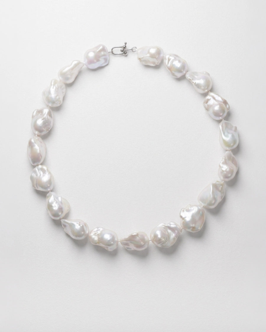 Baroque Pearl Necklace | Silver