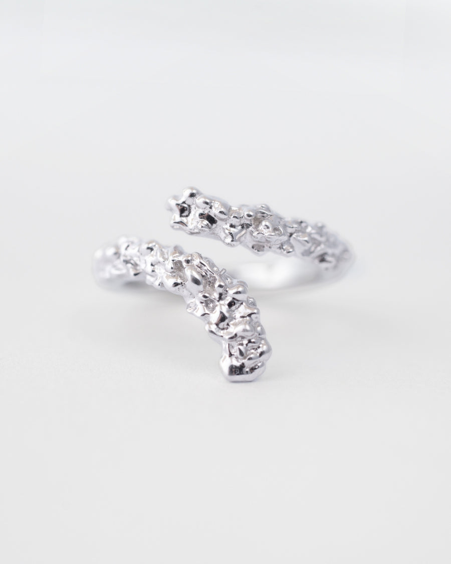 Crystalline Coil Ring | Silver