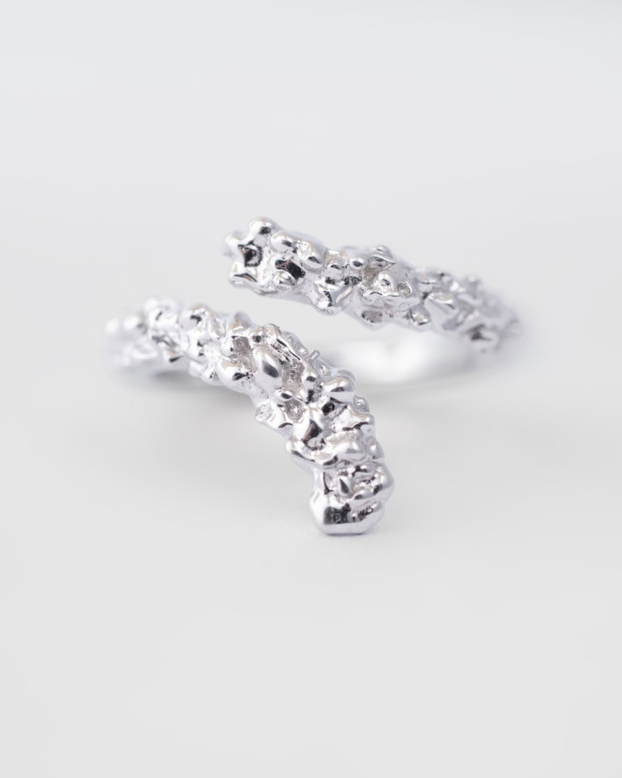 Crystalline Coil Ring | Silver