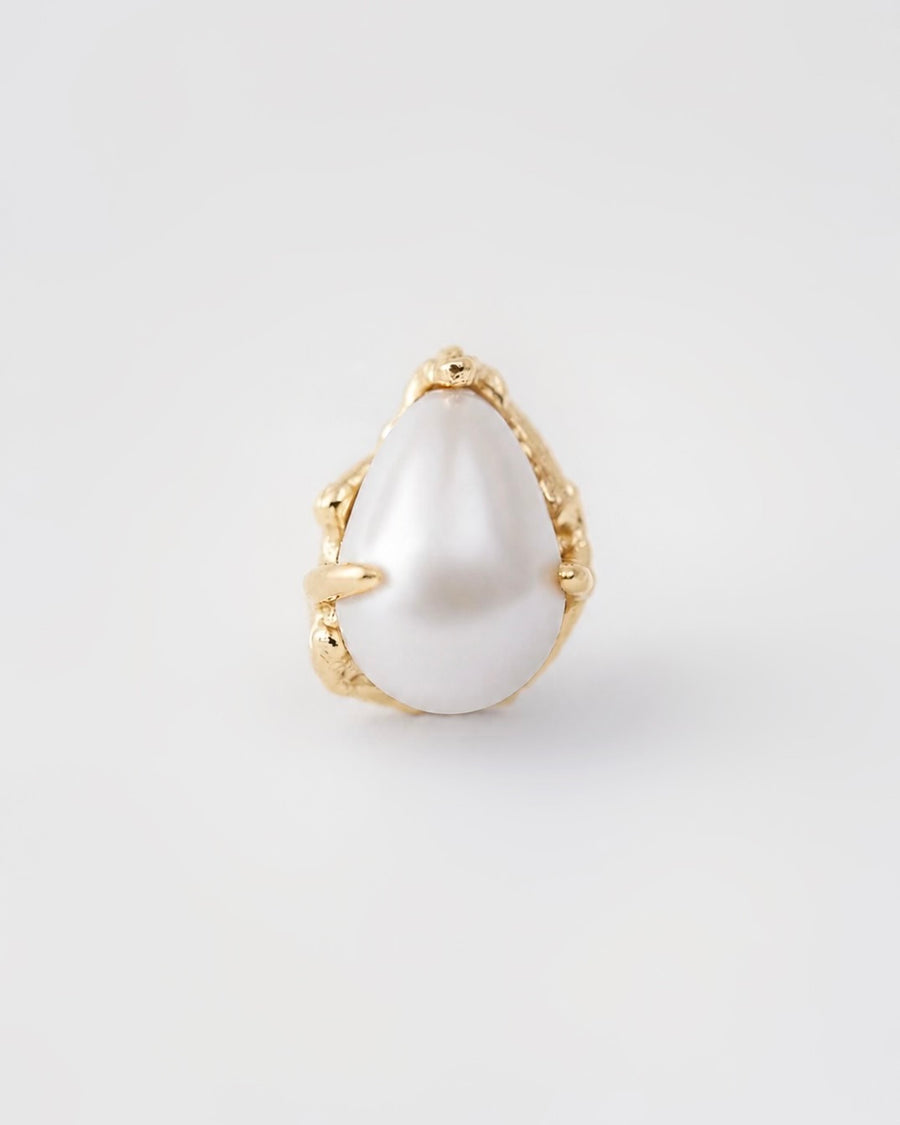 Droplet Pearl Studs | Gold