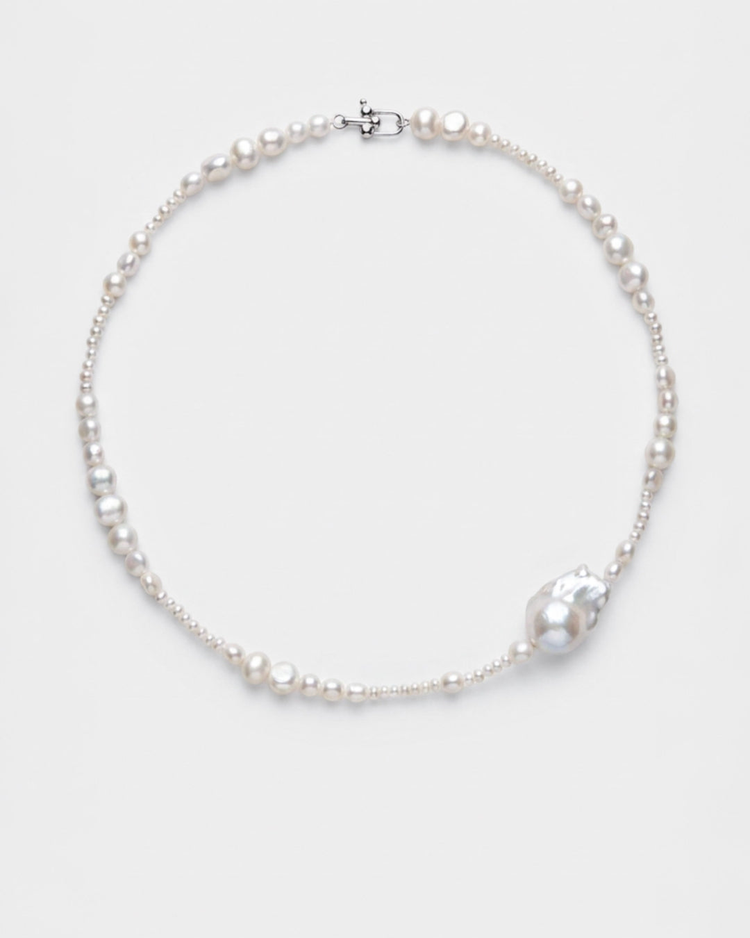 Tide Pearl Necklace | Silver